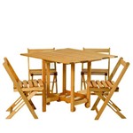 Kit Mesa + 4 Cadeiras Dobráveis 14 Bis - Wood Prime