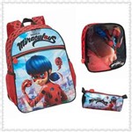 Kit (mochila de Costas G + Lancheira + Estojo) Miraculous Ladybug - Pacific