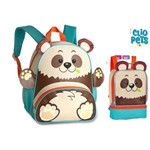 Kit Mochila Infantil + Lancheira de Animais Zoo Clio Pets - Panda