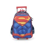 KIT (mochila Rodinhas + Lancheira + Estojo Duplo) SUPERMAN - Luxcel