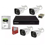Kit Monitoramento 4 Cameras Full HD 1080p com Dvr 4 Canais M