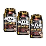 Kit 3 Nitro Tech Whey Gold Muscletech Cookies And Cream 999g