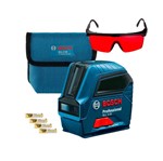 Kit Nível a Laser de Linhas em Cruz GLL 2-10 + Óculos de Visualização a Laser- 608M0005B- Bosch<BR><BR>
