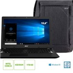 Kit: Notebook Acer Aspire A315-53-32U4 Intel Core I3 4GB RAM 1TB HD 15.6" HD Windows 10 + Mochila Acer