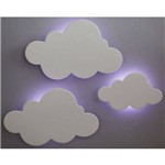Kit Nuvens Luminárias 3 Peças MDF Brancas com LED