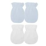Kit: 2 Pares de Luvas para Bebe em Tricot Branca/Azul - Petit