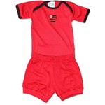 Kit 2 Peças Body Curto Flamengo Torcida Baby