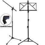 Kit Pedestal Microfone Girafa Tps Ask C/ Cachimb + Partitura