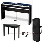 Kit Piano Digital Casio Privia Px-560m Azul 88 Teclas - Tela Touch Colorida + Estante P/ Piano Cs-67
