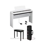 Kit Piano Digital Yamaha P121wh Branco 73 Teclas + Estante + Pedal + Banqueta + Capa + Fonte