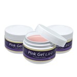 Kit 3 Pink Gel Lu2 Piubella Unhas de Fibra Nail 33g