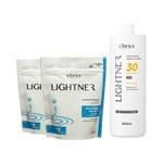 Kit 2 Pó Descolorante Lightner Proteínas do Leite Refil 300g Grátis Água Oxigenada 30 Volumes 850ml