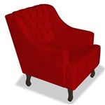 Poltrona Cadeira Dante Luiz Xv para Sala Escritório Recepção Suede Vermelho - AM DECOR