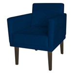 Kit 2 Poltronas Cadeiras Mia para Recepção Sala Escritório Quarto Suede Azul Marinho - AM DECOR