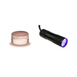 Kit 2 Potes Po Glow Cor de Rosa para Slime e 1 Lanterna UV