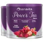 Kit 2 Power Tea Chá Hibiscus Frutas Vermelhas 200g Sanavita