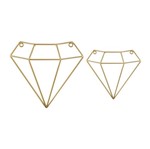 Kit 2 Prismas Decorativas em Metal Diamante 9448 Mart