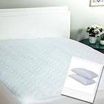 Kit Protetor de Colchão Casal Impermeável+ Travesseiro de Fibra 2 Peças Percal 200 Fios - Casa & Conforto