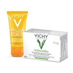 Kit Protetor Solar Vichy Idéal Soleil Fps 30 Efeito Base + Sabonete Facial Vichy Normaderm