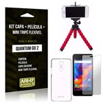 Kit Quantum Go 2 Capa Silicone + Película de Vidro + Mini Tripé Flexível - Armyshield
