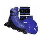 Kit Radical Patins/rollers Azul com Acessórios e Mochila P/ Transporte (34 a 37) - Bel Fix