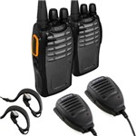 Kit Rádio Comunicador A5 Walkie Talkie + 2 Microfones Ptt + Fones de Ouvido