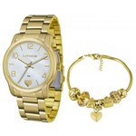 Kit Relógio Lince Feminino Ref: Lrg4553l Dourado