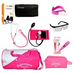 Kit Rosa Pink para Enfermagem Completo com Esfigmo e Esteto