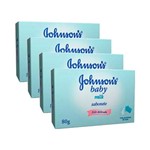 Kit Sabonete Johnson's Baby Milk 80g 4 Unidades