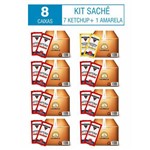 Kit Sachê C/8 (7 Ketchup + 1 Mostarda Amarela) 7g Hemmer Alimentos