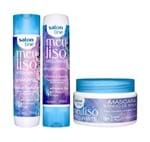 Kit Shampoo Condicionador e Máscara Meu Liso #Brilhante - Salon Line