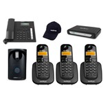 Kit Sistema Comunicação Telefônica com Porteiro e 4 Ramais