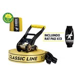 Kit Slackline Gibbon Classic Line 15 Metros com Treewear Amarelo