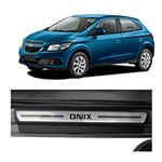 Kit Soleira Chevrolet Onix Premium Aço Escovado Resinado 2013 a 2015 4