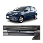 Kit Soleira Fiat Palio Premium Aço Escovado Resinado 2012 a 2015 4 Portas