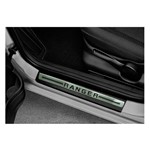 Kit Soleira Ford Ranger Premium Aço Escovado Resinado 2013 a 2015 4 Portas
