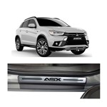 Kit Soleira Mitsubishi ASX Premium Aço Escovado Resinado 2011 a 2015 4