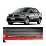 Kit Soleira Volkswagen Voyage Premium Aço Escovado Resinado 2008 a 2015 4