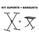 Kit Suporte Teclado St-200 Hayonik + Banqueta Bt-10 Saty