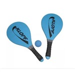 Kit Tenis de Praia Frescobol Luxo Mdf 9mm Azul Klopf