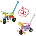 Kit Triciclo Festa Azul 2560l Triciclo Festa Rosa 2561l - Magic Toys