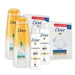 Kit 2UN Dove Invisible Dry 150ml + 2 Pacotes 8UN Sabonete Dove + 2UN Shampoo Dove Eleo Micelar 400ml