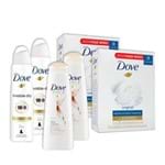 Kit 2UN Dove Invisible Dry 150ml + 2 Pacotes 8UN Sabonete Dove + 2UN Shampoo Dove Ultra Cachos 200ml