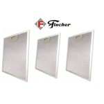 Kit 3un Filtro Metal Coifa Fischer Talent Plus 90cm 12842