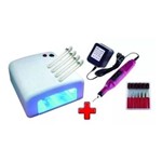 Kit Uv Acrigel Manicure Cabine Estufa Uv + Lixa Elétrica