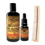Kit Viking Terra Shampoo e Óleo com Pente (3 Produtos) Conjunto