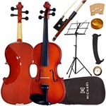 Kit Violino 1/2 Tradicional Infantil Vnm11 Michael Estojo + Espaleira + Partitura