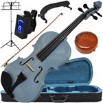 Kit Violino 4/4 Cinza Completo Arco Breu Afinador