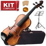 Kit Violino Profissional 4/4 Tradicional Michael Vnm49 Estojo + Estante Partitura