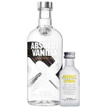 Kit Vodka Absolut Vanilla 750ml + Absolut Citron 50ml.